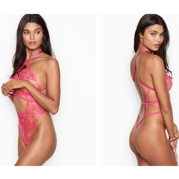 Victoria's Secret Other - NWT VS SEXY Pink Strappy Floral Embroidered Teddy